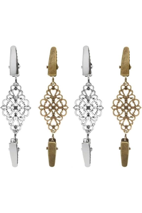 4 Pieces Shirts Dresses Shawl Clips Retro Cardigan Clip Sweater Collar Clip Vintage Sweater Duck Clip for Women