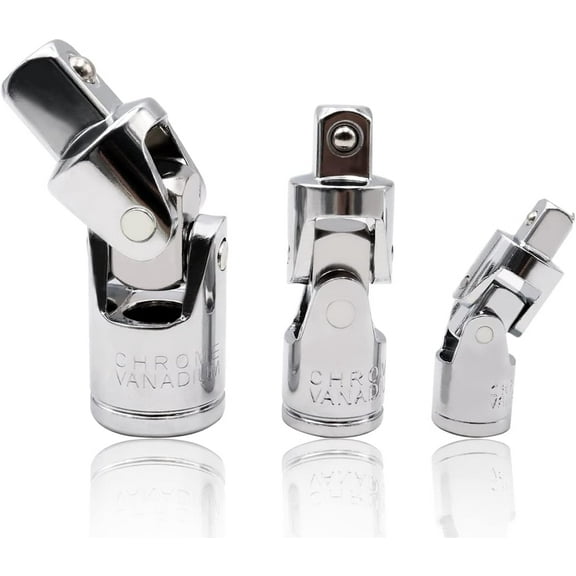 Ariseltys Metal Universal Joint Socket Adapter,1/4", 3/8", 1/2" Rotating Sleeve Adapter Set for Maintenance, Automobile Modification and Wrench Socket Modification