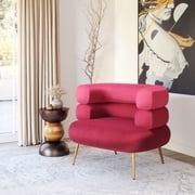 Arish Accent Chair Red Accent Chair, Modern Style, Soft and smooth velvet fabric, Steel, Indoor Living