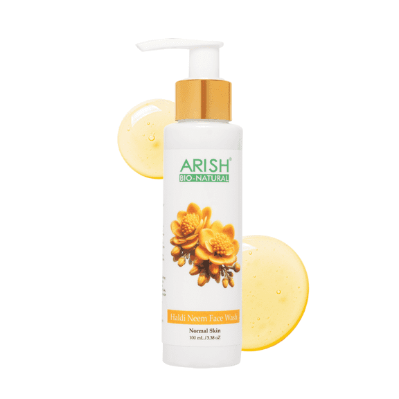 Arish Bio-Natural Haldi Neem Face Wash for Acne-Prone Skin | Antiseptic & Antibacterial | Controls Oil & Combats Impurities | Natural Ingredients | 100 ml