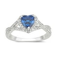 thumbnail image 1 of Arista 0.20 ct Blue Topaz Gemstone Women's Diamond Band in Brass, 1 of 3