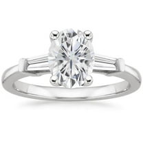 Arista 0.88 ct Oval Swarovski Diamonds Women's Engagement Ring in Sterling Silver