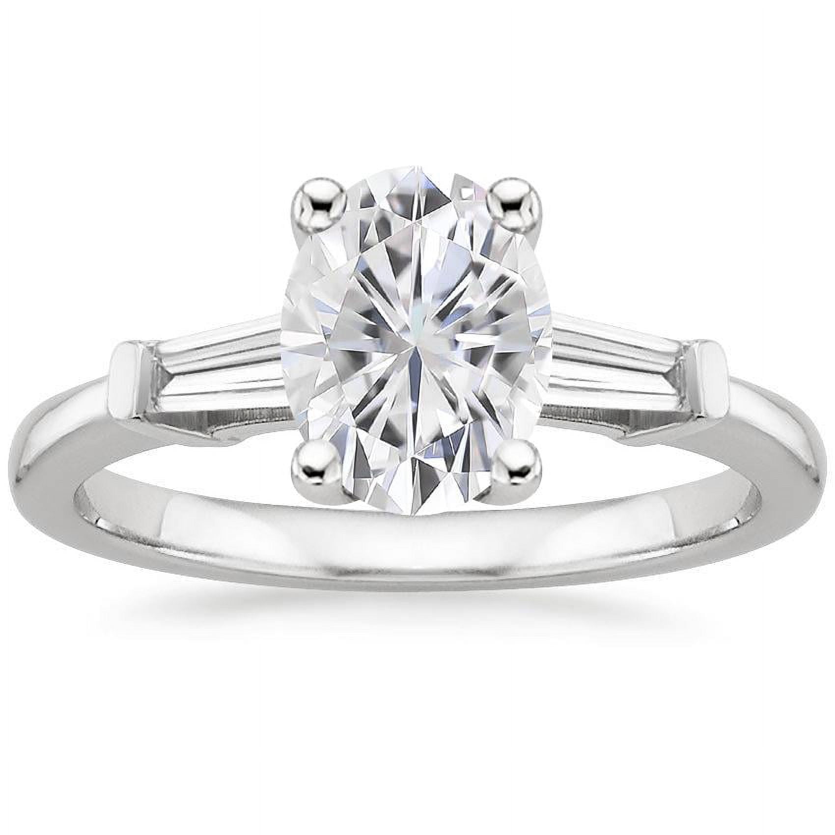 Arista 0.88 ct Oval Swarovski Diamonds Women's Engagement Ring in Sterling Silver