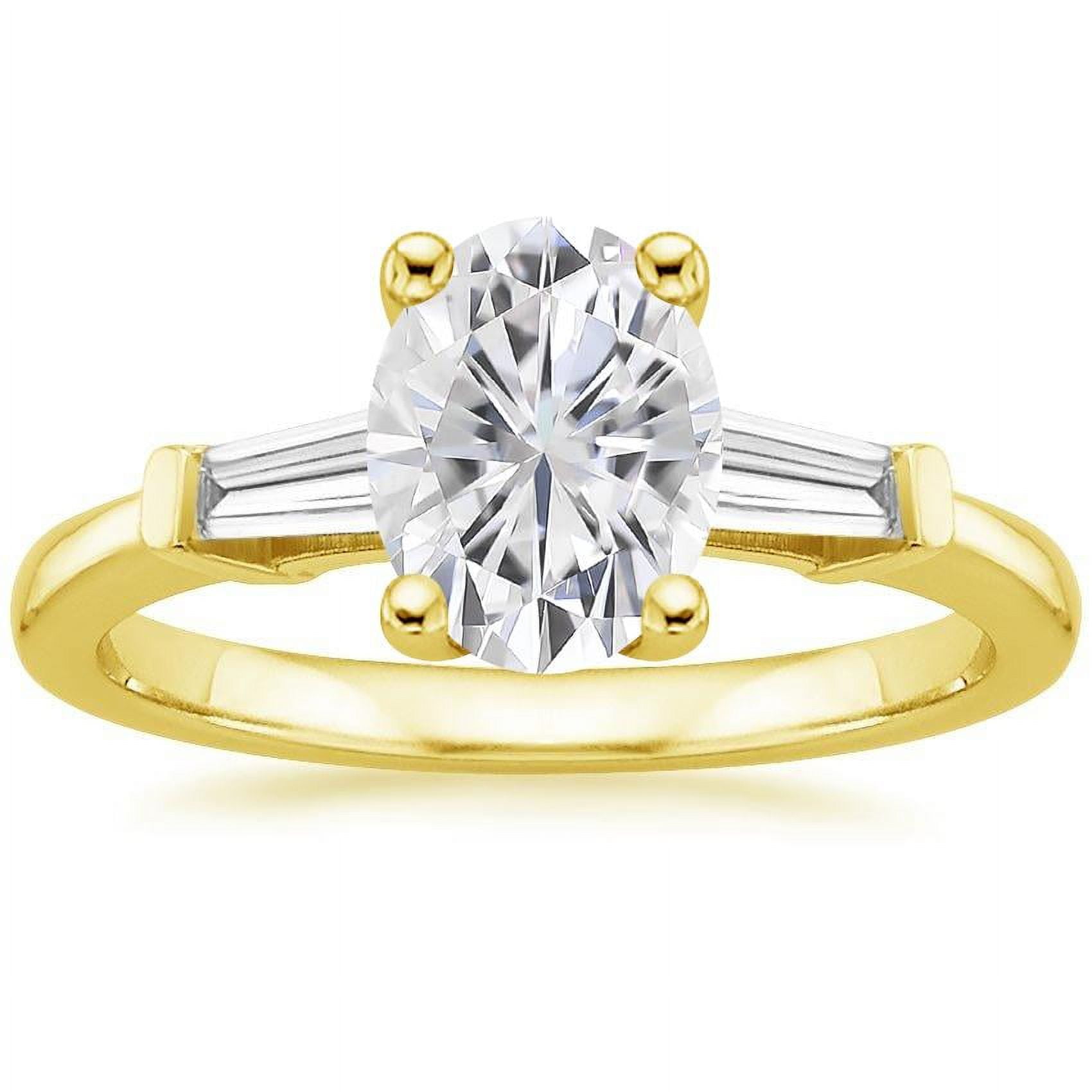 Arista 0.88 ct Oval Swarovski Diamonds Women's Engagement Ring in Yellow plated Sterling Silver