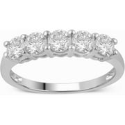 Arista 1.00 ct Diamond Women's 5-Stone Anniversary Band in 10K White Gold (I-J,I3)