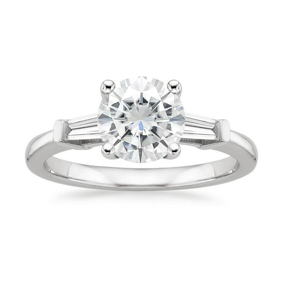 Arista 1.00 ct Round Swarovski Diamonds Women' Engagement Ring in Sterling Silver