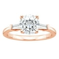 thumbnail image 1 of Arista 1.00 ct Round Swarovski Diamonds Women's Engagement Ring in Pink Plated Sterling Silver, 1 of 2