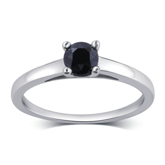 Arista 1 1/2 Ct Black Diamond Solitaire Ring in Sterling Silver