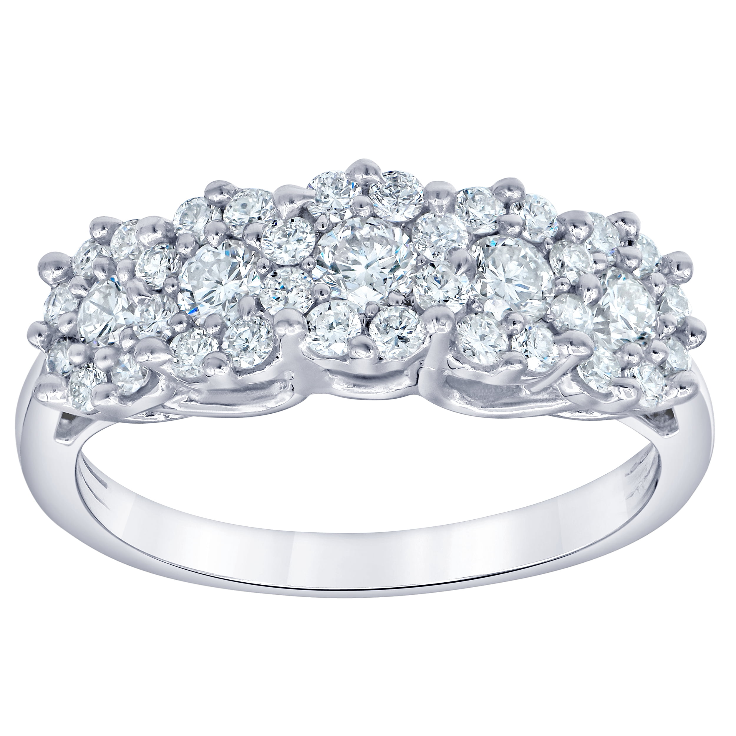 Arista 1 1/3 Carat T.W Lab Grown Diamond Cluster Engagement Ring in Sterling Silver (I, SI)