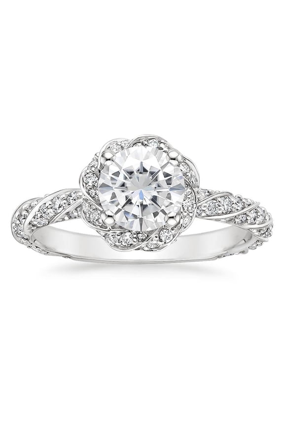 1-1/3 Carat T.W. Swarovski Stone Twisted Shank Engagement Ring in Sterling Silver