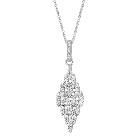 Arista 1 1/4 Carat T.W. White Cubic Zirconia Women's Fashion Pendant in Sterling Silver, 18"