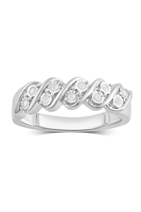 1/10 ct Diamond Broad Band Anniversary Ring in Sterling Silver (I-J, I2-I3)