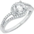 thumbnail image 1 of Arista 1/2 Carat T.G.W. Swarovski Crystal and Cubic Zirconia Halo Engagement Ring in Sterling Silver, 1 of 3