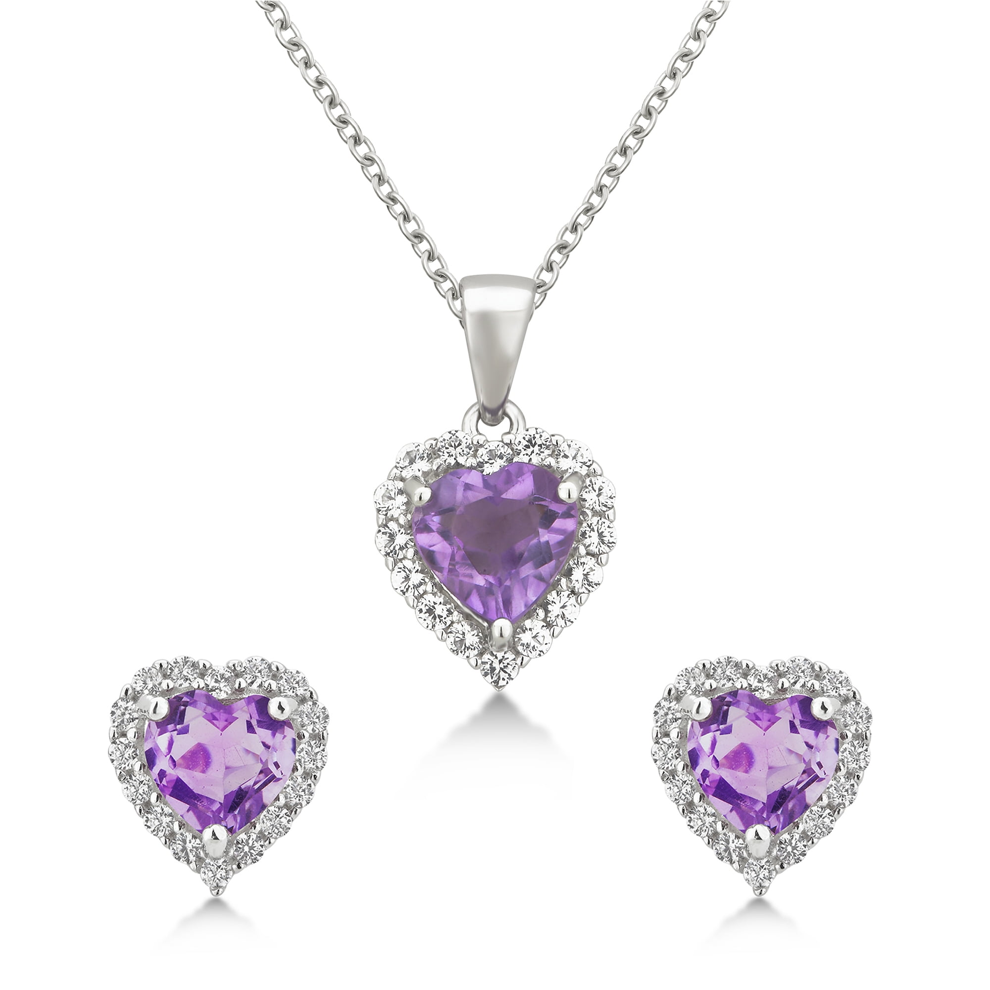 Arista 1/2 Carat T.W. Cubic Zirconia Women's Pendant & Earring Set in Sterling Silver, 18"
