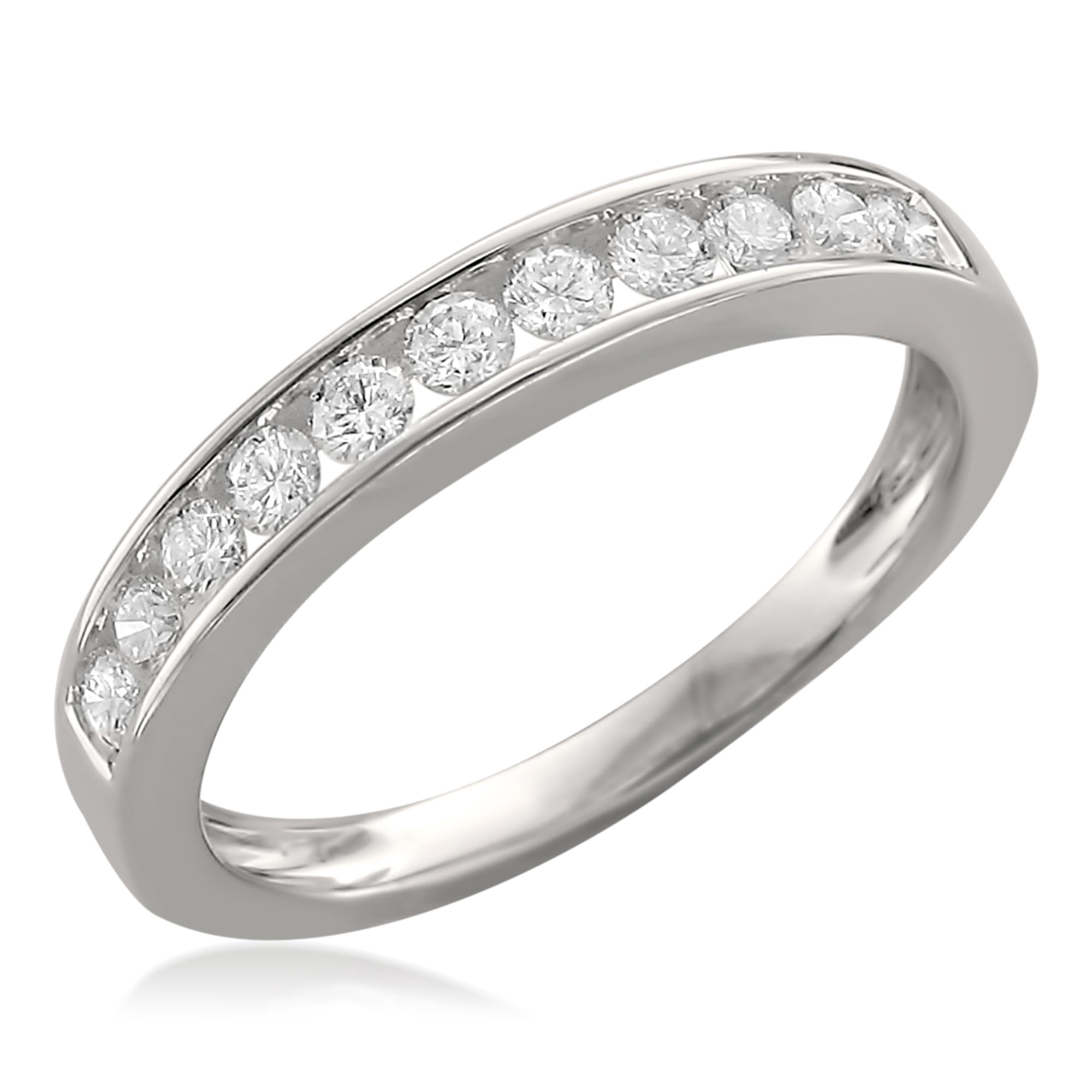 Arista 1/2 Carat T.W. Round Diamond 11 Stone Bridal Wedding Band in 18k White Gold (I-J, VS2-SI1)