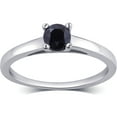 thumbnail image 1 of Arista 1/2 ct Black Diamond Solitaire Ring in Sterling Silver, 1 of 4