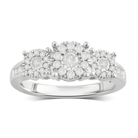 Arista 1/2 ct Diamond Engagement Ring in Sterling Silver (I-J, I2-I3)