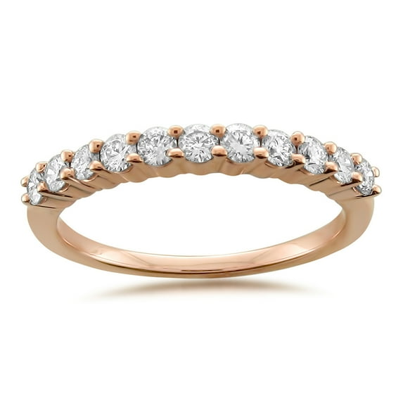 Arista 1/2 ct Round Diamond 11 Stone Women's Bridal Wedding Band in 18k Rose Gold (H, SI2)