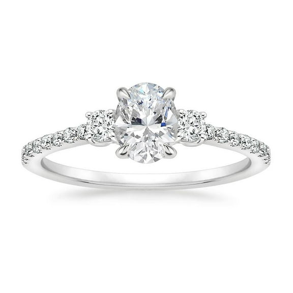 Arista 1-3/4 Carat T.W. Oval Swarovski Women's Engagement Ring in Sterling Silver