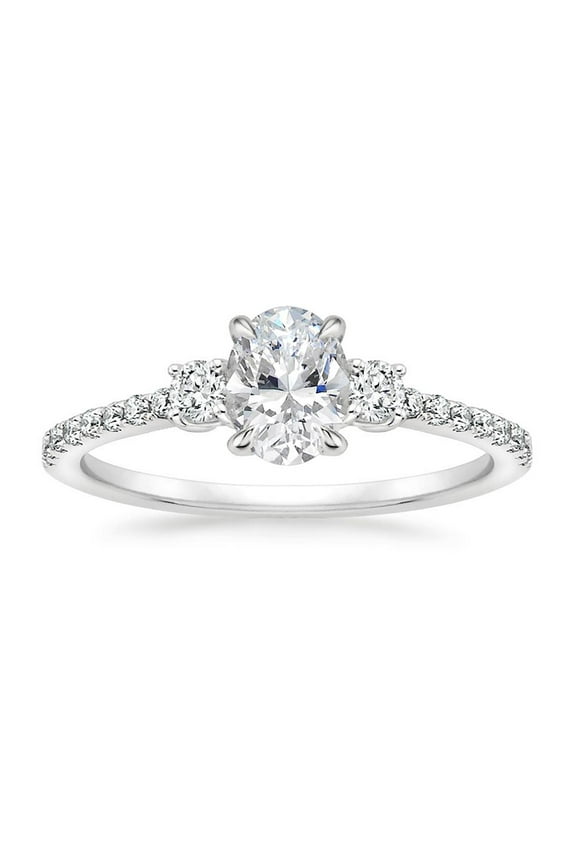 1-3/4 Carat T.W. Oval Swarovski Women's Engagement Ring in Sterling Silver