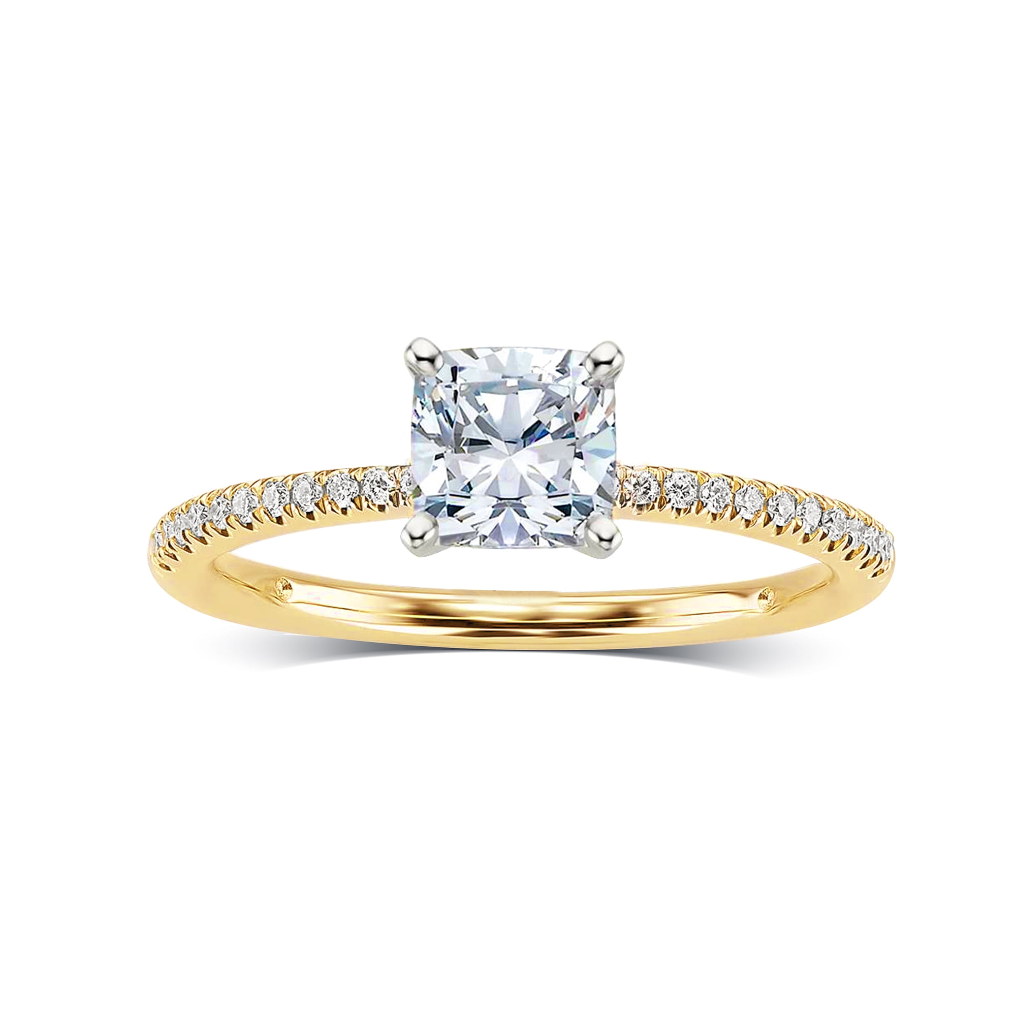 White Gold Bague Solitaire Swarovski Arista 1-3/8 Carat Cushion