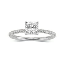 Arista 1-3/8 Carat T.W. Cushion Swarovski Diamonds White Solitaire Engagement Ring in Sterling Silver