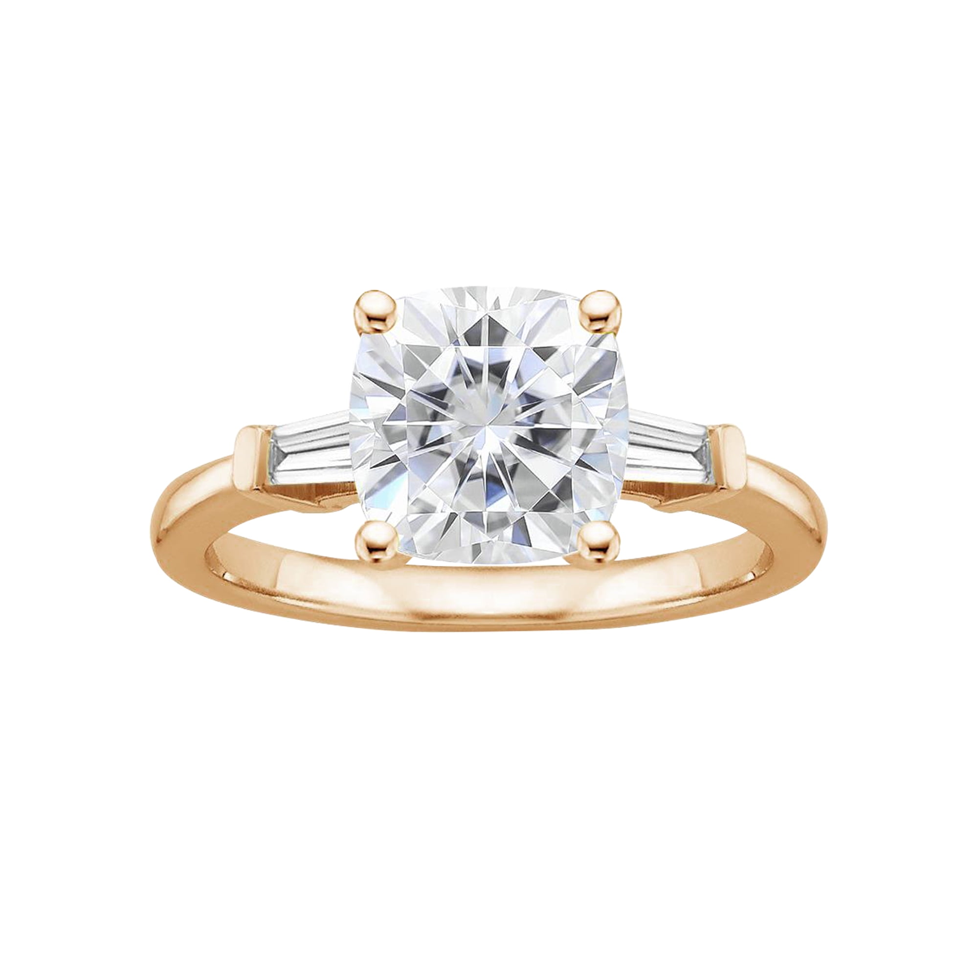 Arista 1.33 ct Cushion cut Swarovski Diamond Engagement Ring in Pink Plated Sterling Silver