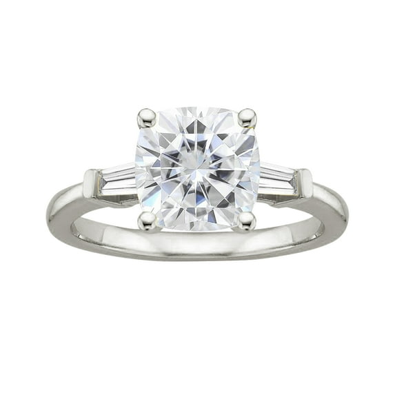 Arista 1.33 ct Cushion cut Swarovski Diamond Engagement Ring in Sterling Silver
