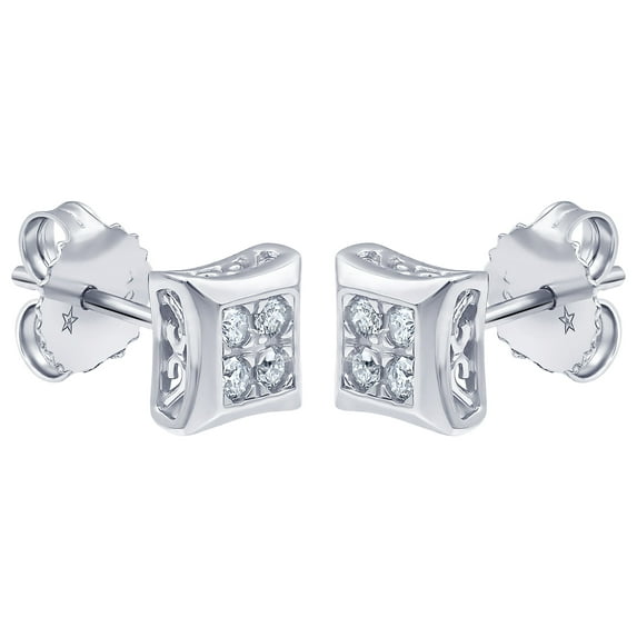 Arista 1/4 Carat T.W Lab Grown Diamond Square Shaped Women's Stud Earring in Sterling Silver (I, SI)
