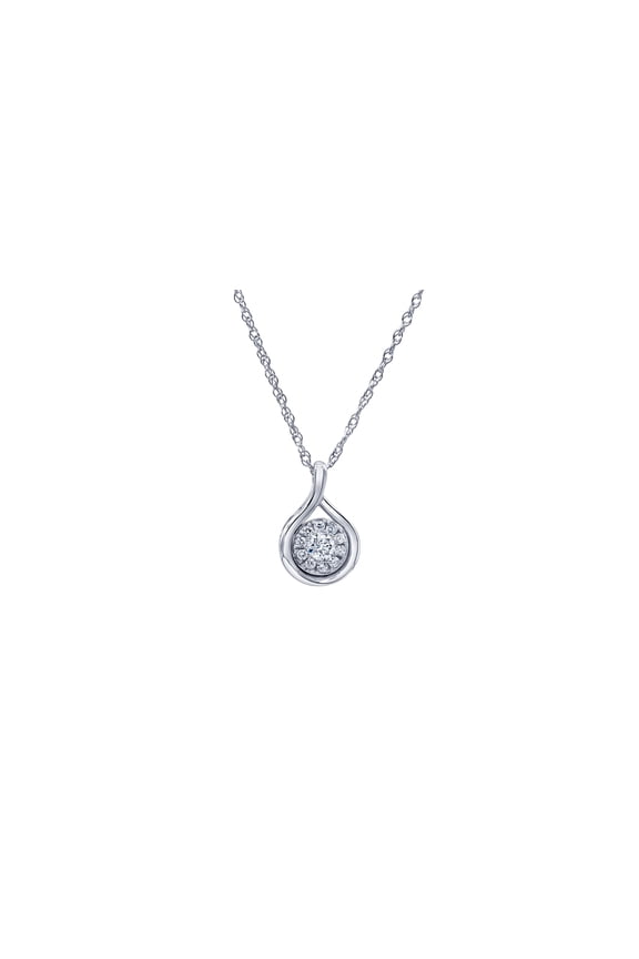 1/4 Carat T.W Lab Grown Diamond Women's Water Drop Pendant in Sterling Silver (I+, VS-SI)
