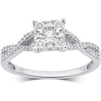 Arista 1/4 Ct Diamond Illusion-Set Fashion Promise Ring in Sterling Silver (I-J, I2-I3)