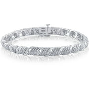 Arista 1/4 ct Round Diamond Fashion Bracelet Silver tone Brass, 7.5 I-J, I2-I3