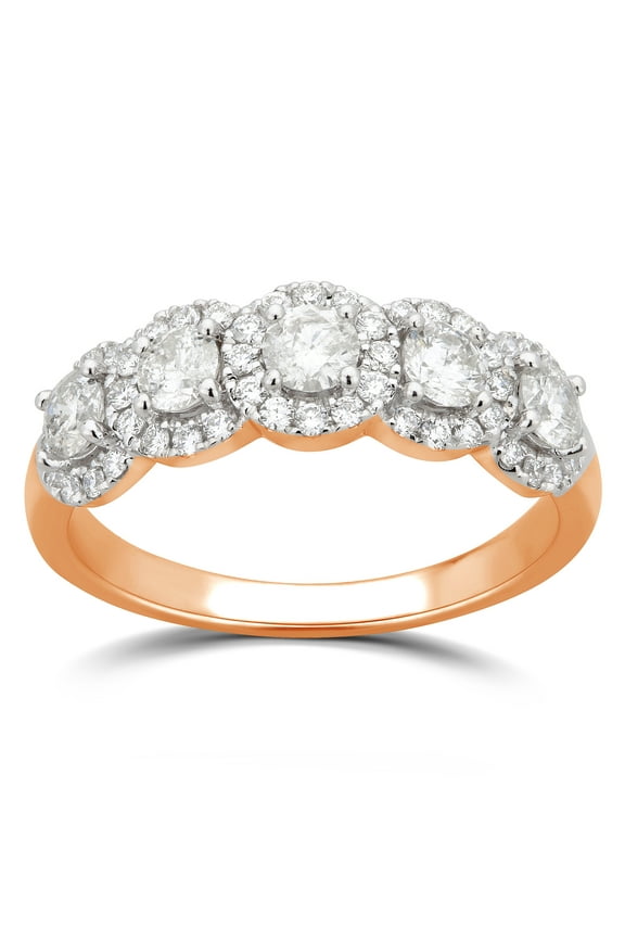 1.50 ct Round 5 Swarovski Stone Engagement Ring in Pink Sterling Silver