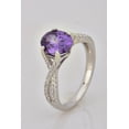 thumbnail image 1 of Arista 1 7/8 Carat T.W. Created Amethyst and White Sapphire Women's Twisted Shank Engagement Ring in Sterling Silver, 1 of 3