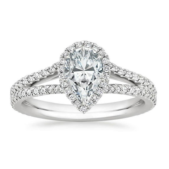 Arista 1-7/8 Carat T.W. Pear Swarovski Women's Split Shank Engagement Ring in Sterling Silver