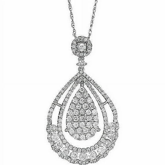 Arista 1 7/8 Carat T.W. Round White Diamond Women's Drop Pendant in 14K White Gold (H-I, I1-I2), 18"
