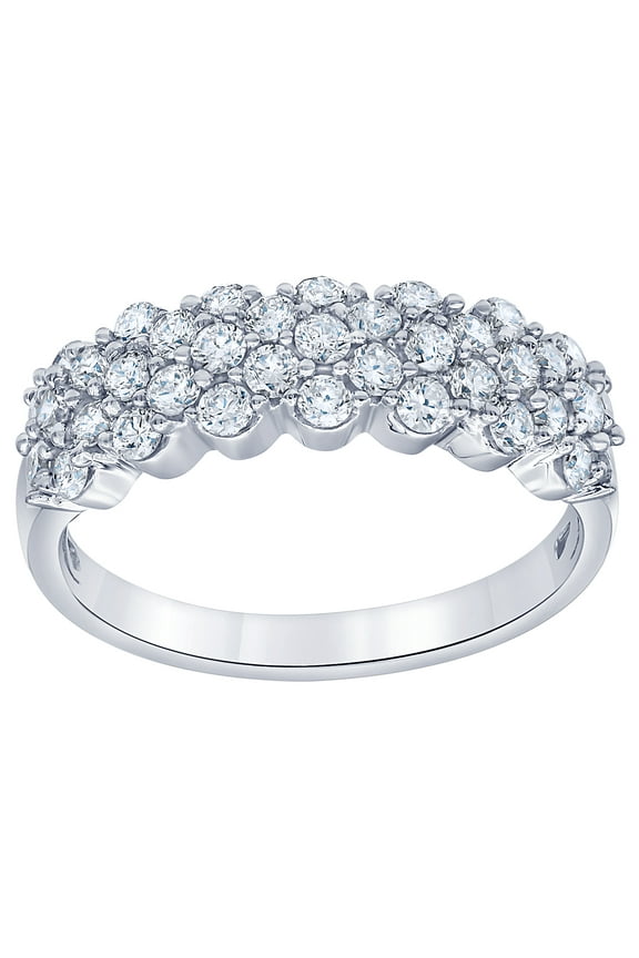 1 Carat T.W Lab Grown Diamond Classic Women's Anniversary Ring in Sterling Silver (I, SI)