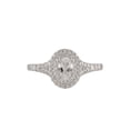 thumbnail image 1 of Arista 1 ct Oval Swarovski Diamonds Double Halo Engagement Ring in Sterling Silver, 1 of 4