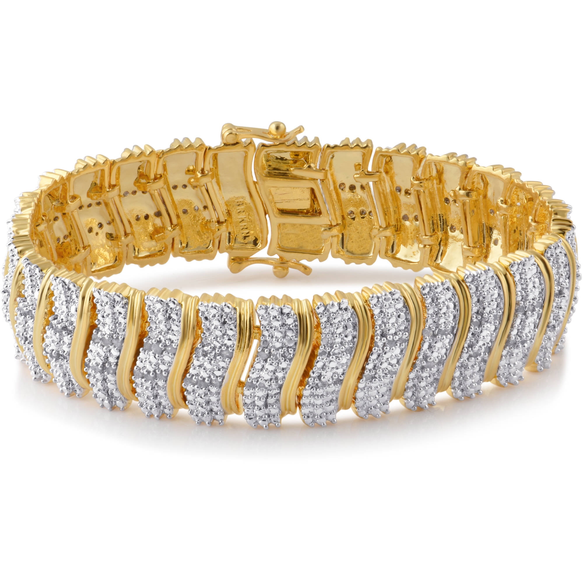 Arista 2.00 ct Diamond Fashion Link Bracelet in Gold Tone over Brass