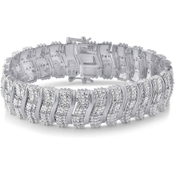 Arista 2.00 ct Diamond Link Fashion Bracelet in Silver Tone over Brass, 7.5" (I-J,I2-I3)