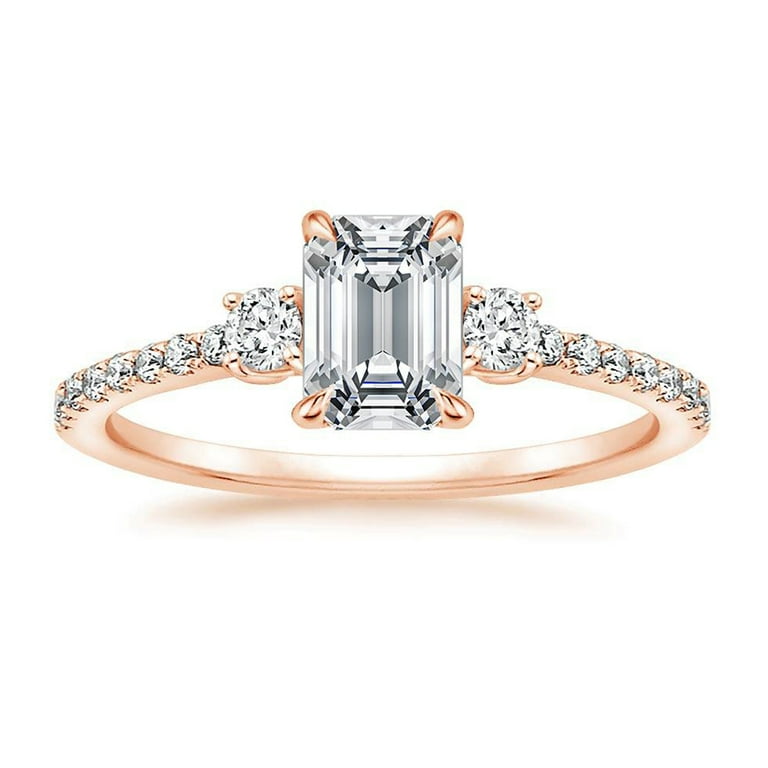 Arista 2 1 2 Carat T.W. Emerald Swarovski Diamond Three Stone