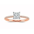 thumbnail image 1 of Arista 2-1/2 Carat T.W. Square Swarovski Diamonds White Solitaire Engagement Ring in Pink plated Sterling Silver, 1 of 3