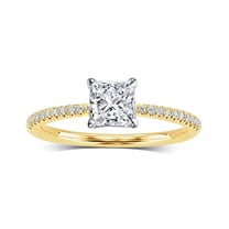 Arista 2-1/2 Carat T.W. Square Swarovski Diamonds White Solitaire Engagement Ring in Yellow plated Sterling Silver