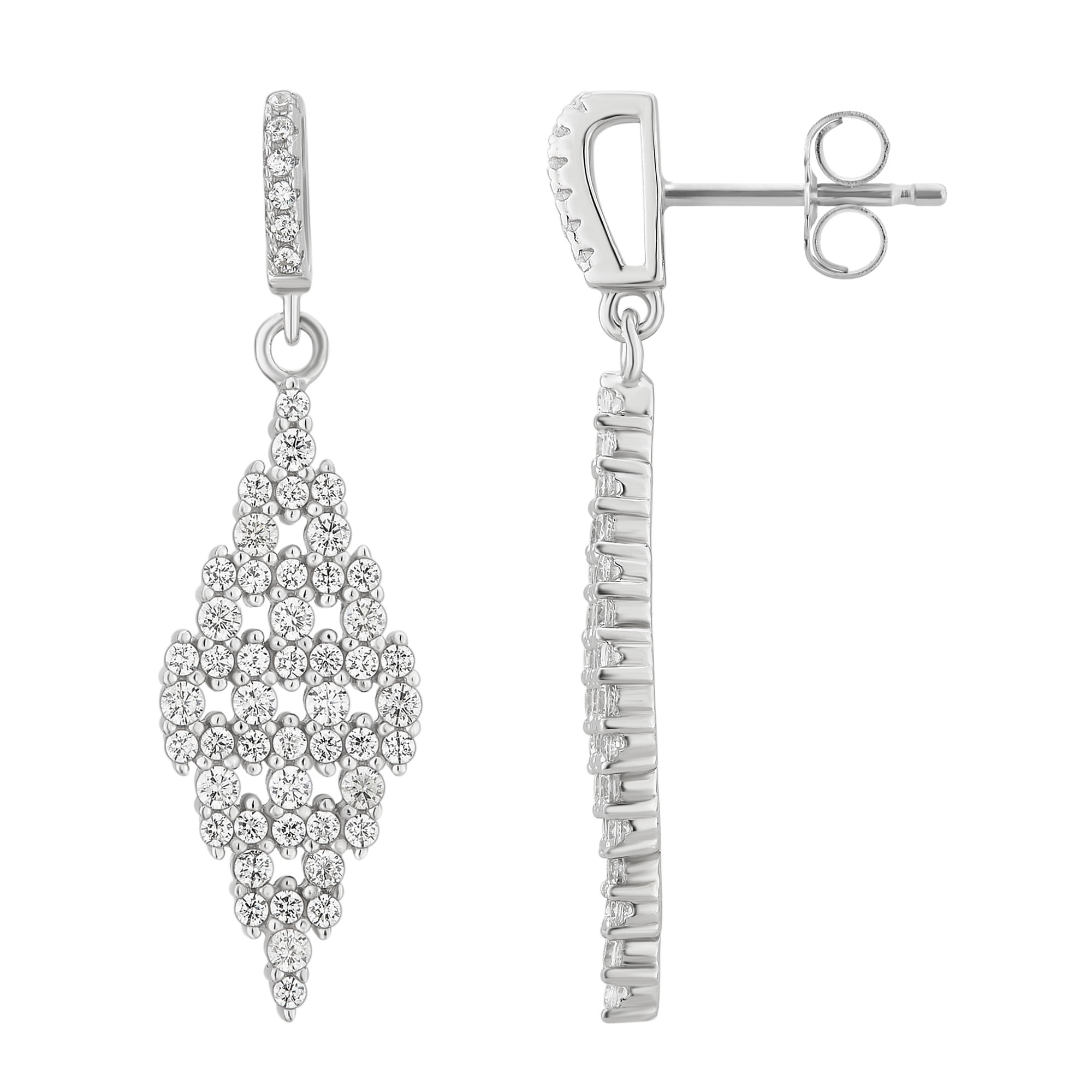Arista 2 1/2 Carat T.W. White Cubic Zirconia Women's Dangling Earrings in Sterling Silver