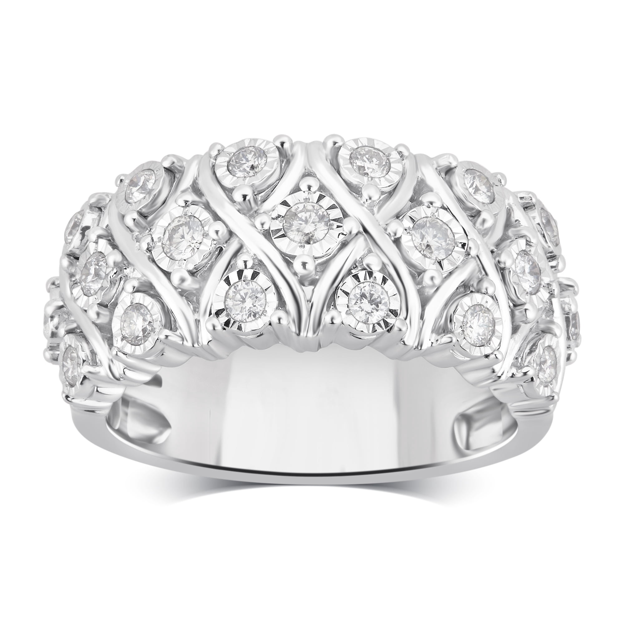 Arista 2 1/4 Carat T.W Diamond Broad Band Anniversary Ring in Sterling Silver (I-J, I2-I3)