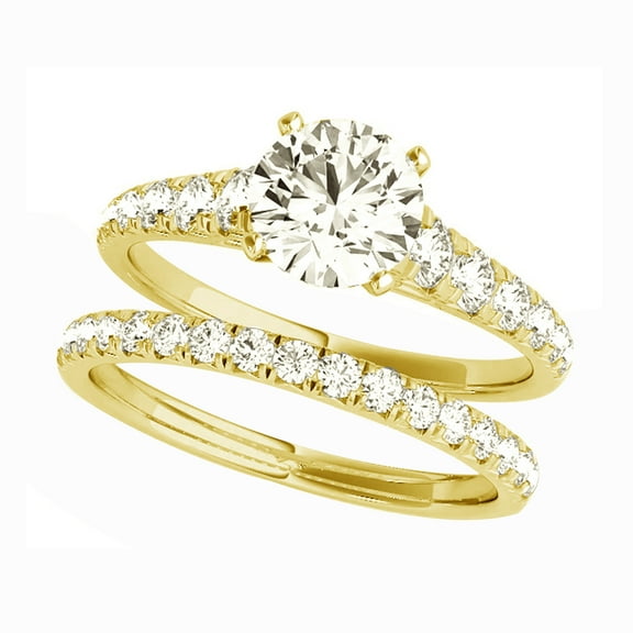 Arista 2.25 cts Round Swarovski Diamond Solitaire Bridal Set in Yellow plated Sterling Silver
