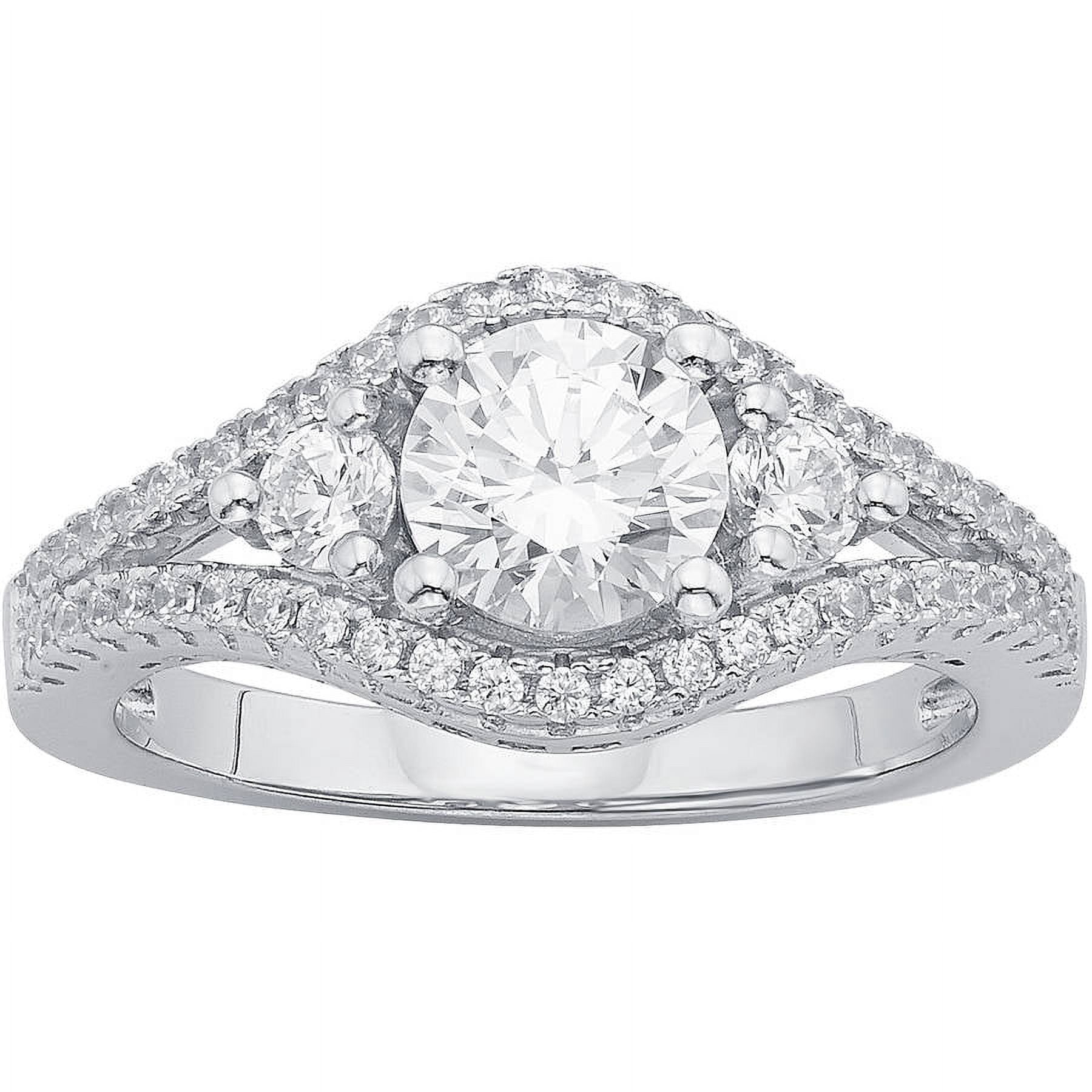 Arista 2 3/4 Carat T.G.W. Swarovski Crystal and Cubic Zirconia Fashion Engagement Ring in Sterling Silver