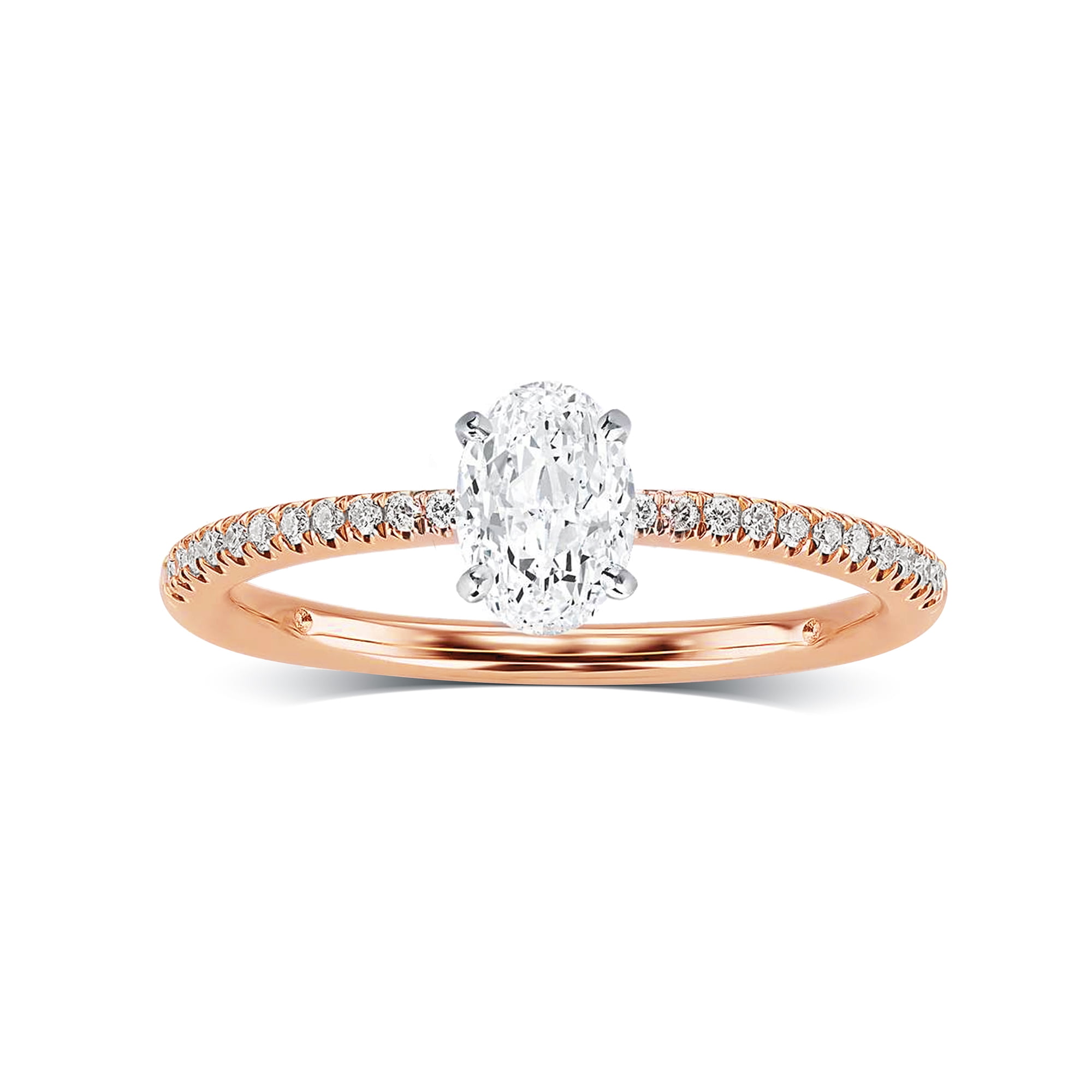 5.5 Ctw Solitaire Oval Engagement Ring in 18K Gold