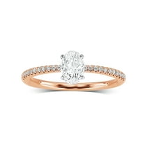 Arista 2-5/8 Carat T.W. Oval Swarovski Diamonds White Solitaire Engagement Ring in Pink Plated Sterling Silver