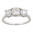 thumbnail image 1 of Arista 2 ct Round Cut White Diamond 3-Stone Ring 14K White Gold (H-I, I2-I3), 1 of 1